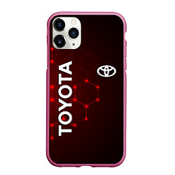 Чехол iPhone 11 Pro матовый TOYOTA, цвет: 3D-малиновый