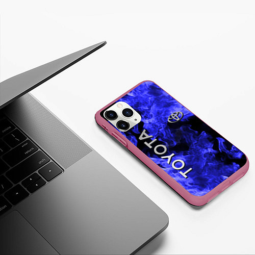 Чехол iPhone 11 Pro матовый TOYOTA / 3D-Малиновый – фото 3