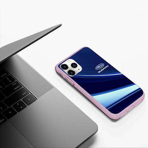 Чехол iPhone 11 Pro матовый SUBARU / 3D-Розовый – фото 3