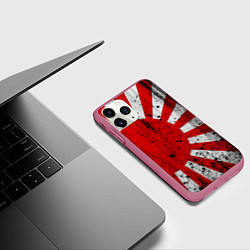 Чехол iPhone 11 Pro матовый ЯПОНСКИЙ ФЛАГ, цвет: 3D-малиновый — фото 2