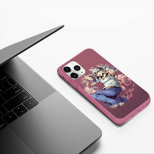 Чехол iPhone 11 Pro матовый JoJo / 3D-Малиновый – фото 3