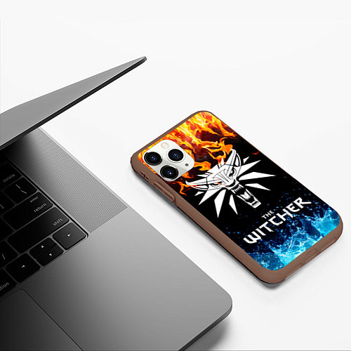 Чехол iPhone 11 Pro матовый The Witcher / 3D-Коричневый – фото 3