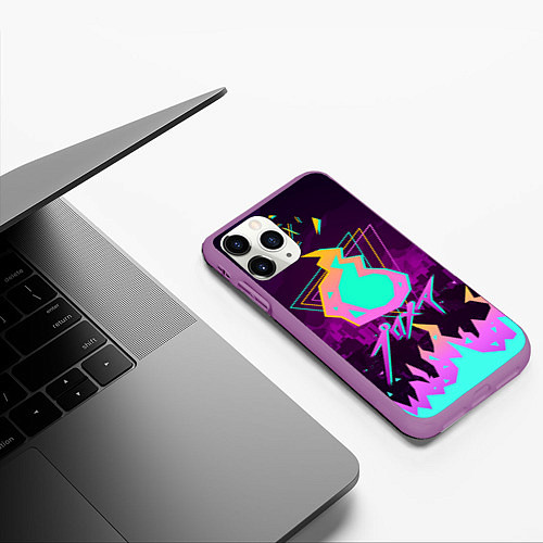 Чехол iPhone 11 Pro матовый PROMARE / 3D-Фиолетовый – фото 3