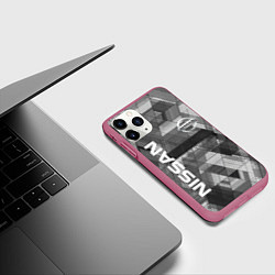 Чехол iPhone 11 Pro матовый NISSAN, цвет: 3D-малиновый — фото 2
