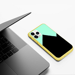 Чехол iPhone 11 Pro матовый Неровные зубья черный мятный, цвет: 3D-желтый — фото 2