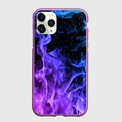 Чехол iPhone 11 Pro матовый ОГОНЬ НЕОН, цвет: 3D-фиолетовый