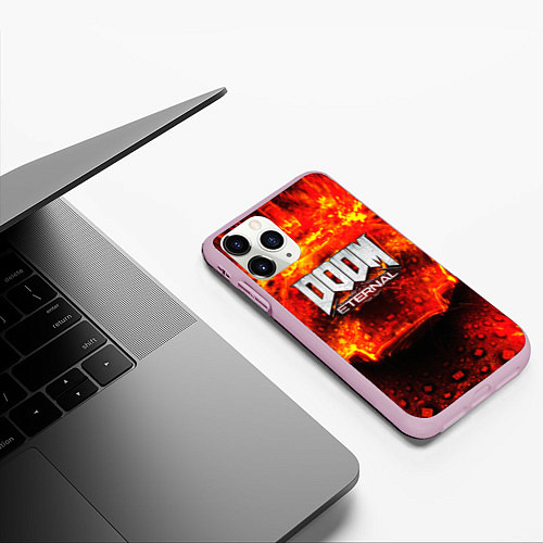 Чехол iPhone 11 Pro матовый Doom Eternal / 3D-Розовый – фото 3