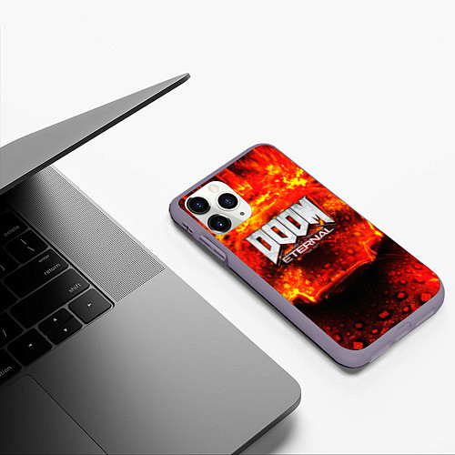 Чехол iPhone 11 Pro матовый Doom Eternal / 3D-Серый – фото 3