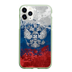 Чехол iPhone 11 Pro матовый Россия, цвет: 3D-салатовый