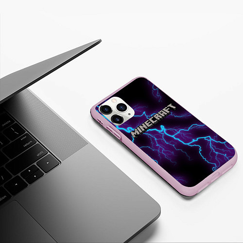 Чехол iPhone 11 Pro матовый MINECRAFT / 3D-Розовый – фото 3