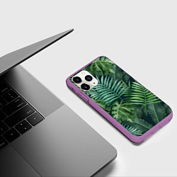 Чехол iPhone 11 Pro матовый Тропики, цвет: 3D-фиолетовый — фото 2