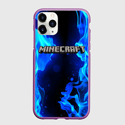 Чехол iPhone 11 Pro матовый MINECRAFT, цвет: 3D-фиолетовый