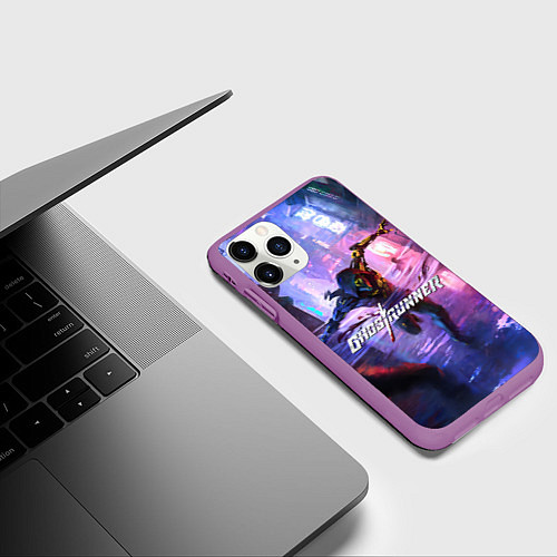 Чехол iPhone 11 Pro матовый Ghostrunner / 3D-Фиолетовый – фото 3
