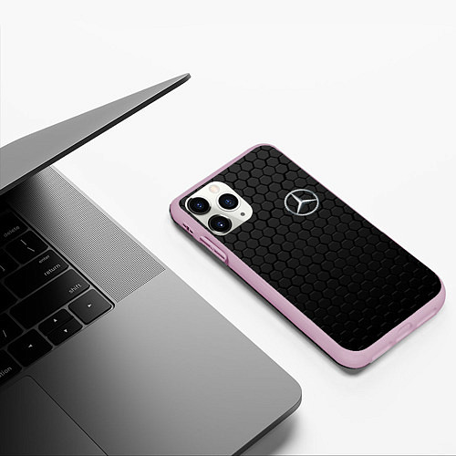 Чехол iPhone 11 Pro матовый MERCEDES-BENZ AMG / 3D-Розовый – фото 3