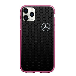 Чехол iPhone 11 Pro матовый MERCEDES-BENZ AMG, цвет: 3D-малиновый