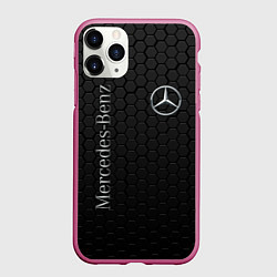 Чехол iPhone 11 Pro матовый MERCEDES-BENZ, цвет: 3D-малиновый
