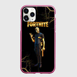 Чехол iPhone 11 Pro матовый Gold Midas Fortnite 2, цвет: 3D-малиновый