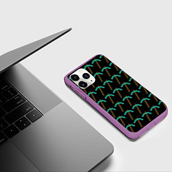 Чехол iPhone 11 Pro матовый Майнкрафт Кирка, цвет: 3D-фиолетовый — фото 2
