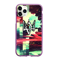 Чехол iPhone 11 Pro матовый WATCH DOGS GAME, цвет: 3D-фиолетовый