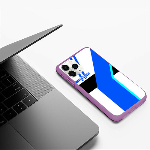 Чехол iPhone 11 Pro матовый Russia / 3D-Фиолетовый – фото 3