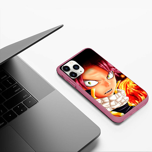 Чехол iPhone 11 Pro матовый FAIRY TAIL ХВОСТ ФЕИ / 3D-Малиновый – фото 3