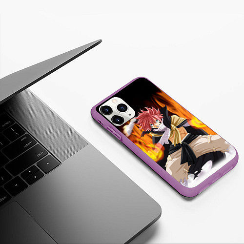 Чехол iPhone 11 Pro матовый FAIRY TAIL ХВОСТ ФЕИ / 3D-Фиолетовый – фото 3