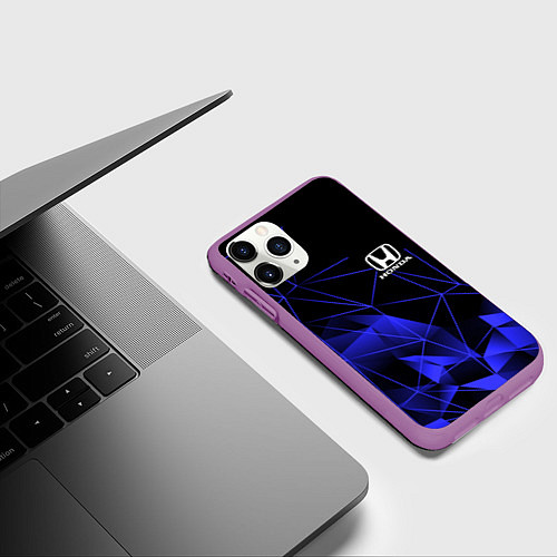 Чехол iPhone 11 Pro матовый HONDA / 3D-Фиолетовый – фото 3