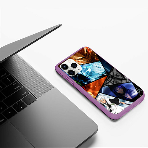Чехол iPhone 11 Pro матовый ANIME / 3D-Фиолетовый – фото 3