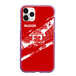 Чехол iPhone 11 Pro матовый Russia, цвет: 3D-фиолетовый