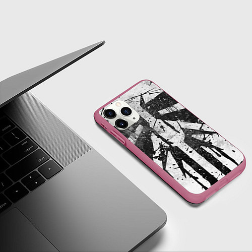 Чехол iPhone 11 Pro матовый THE LAST OF US 2 / 3D-Малиновый – фото 3