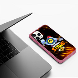 Чехол iPhone 11 Pro матовый BRAWL STARS NANI, цвет: 3D-малиновый — фото 2