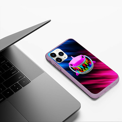 Чехол iPhone 11 Pro матовый 6IX9INE 69 / 3D-Сиреневый – фото 3