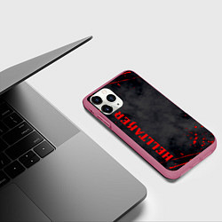Чехол iPhone 11 Pro матовый Helltaker Logo Z, цвет: 3D-малиновый — фото 2