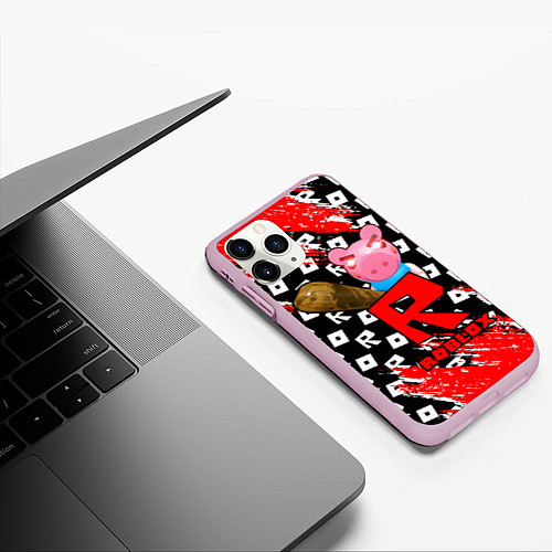 Чехол iPhone 11 Pro матовый ROBLOX: PIGGI / 3D-Розовый – фото 3