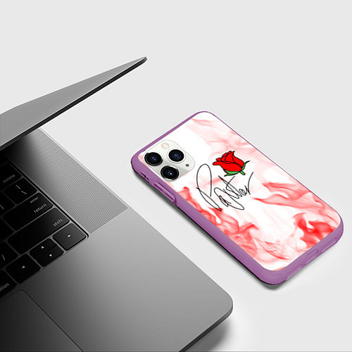 Чехол iPhone 11 Pro матовый PYTN X ROSE / 3D-Фиолетовый – фото 3