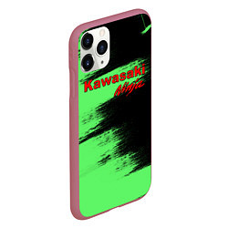 Чехол iPhone 11 Pro матовый Kawasaki, цвет: 3D-малиновый — фото 2