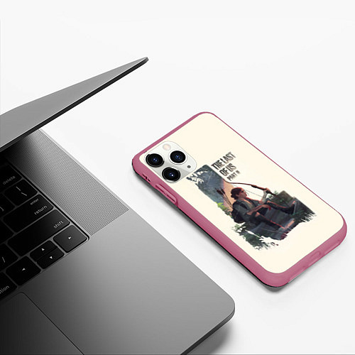 Чехол iPhone 11 Pro матовый The Last of Us 2 / 3D-Малиновый – фото 3