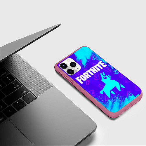 Чехол iPhone 11 Pro матовый FORTNITE ФОРТНАЙТ / 3D-Малиновый – фото 3