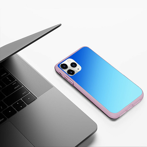 Чехол iPhone 11 Pro матовый Blue / 3D-Розовый – фото 3