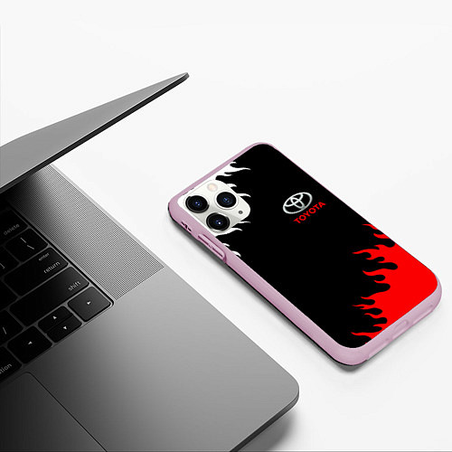 Чехол iPhone 11 Pro матовый TOYOTA / 3D-Розовый – фото 3