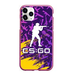 Чехол iPhone 11 Pro матовый CS GO КС ГО, цвет: 3D-малиновый