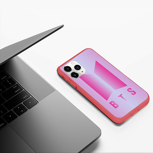 Чехол iPhone 11 Pro матовый BTS / 3D-Красный – фото 3