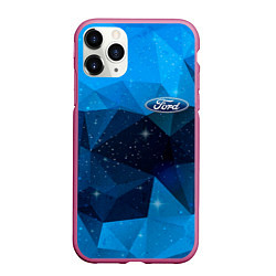 Чехол iPhone 11 Pro матовый FORD, цвет: 3D-малиновый