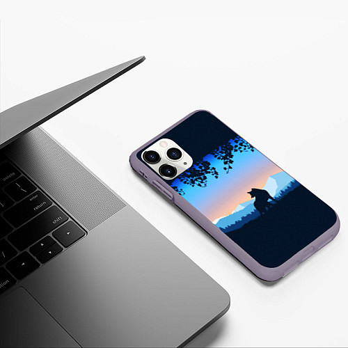 Чехол iPhone 11 Pro матовый WOLF D / 3D-Серый – фото 3
