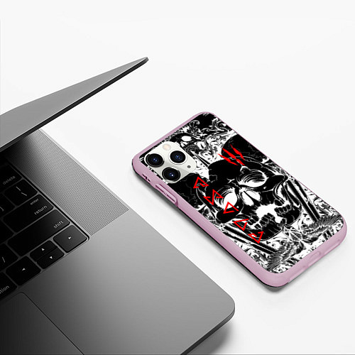 Чехол iPhone 11 Pro матовый The Witcher / 3D-Розовый – фото 3
