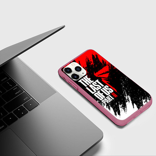 Чехол iPhone 11 Pro матовый THE LAST OF US II / 3D-Малиновый – фото 3