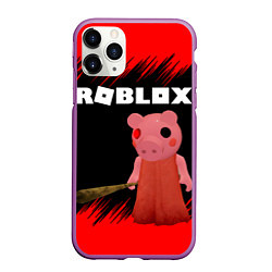 Чехол iPhone 11 Pro матовый Roblox Piggy, цвет: 3D-фиолетовый