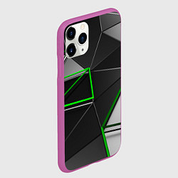 Чехол iPhone 11 Pro матовый 3D полигон, цвет: 3D-фиолетовый — фото 2