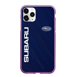 Чехол iPhone 11 Pro матовый SUBARU, цвет: 3D-фиолетовый