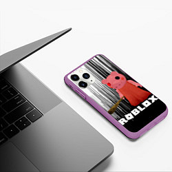 Чехол iPhone 11 Pro матовый Roblox Piggy, цвет: 3D-фиолетовый — фото 2